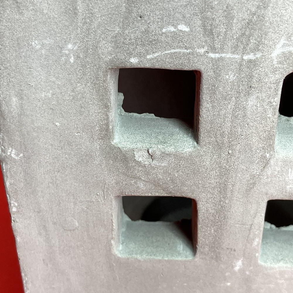 Large 8" Tea Light Concrete Building / House Modern Cement Decorative / Flaws #1 - Picture 14 of 16